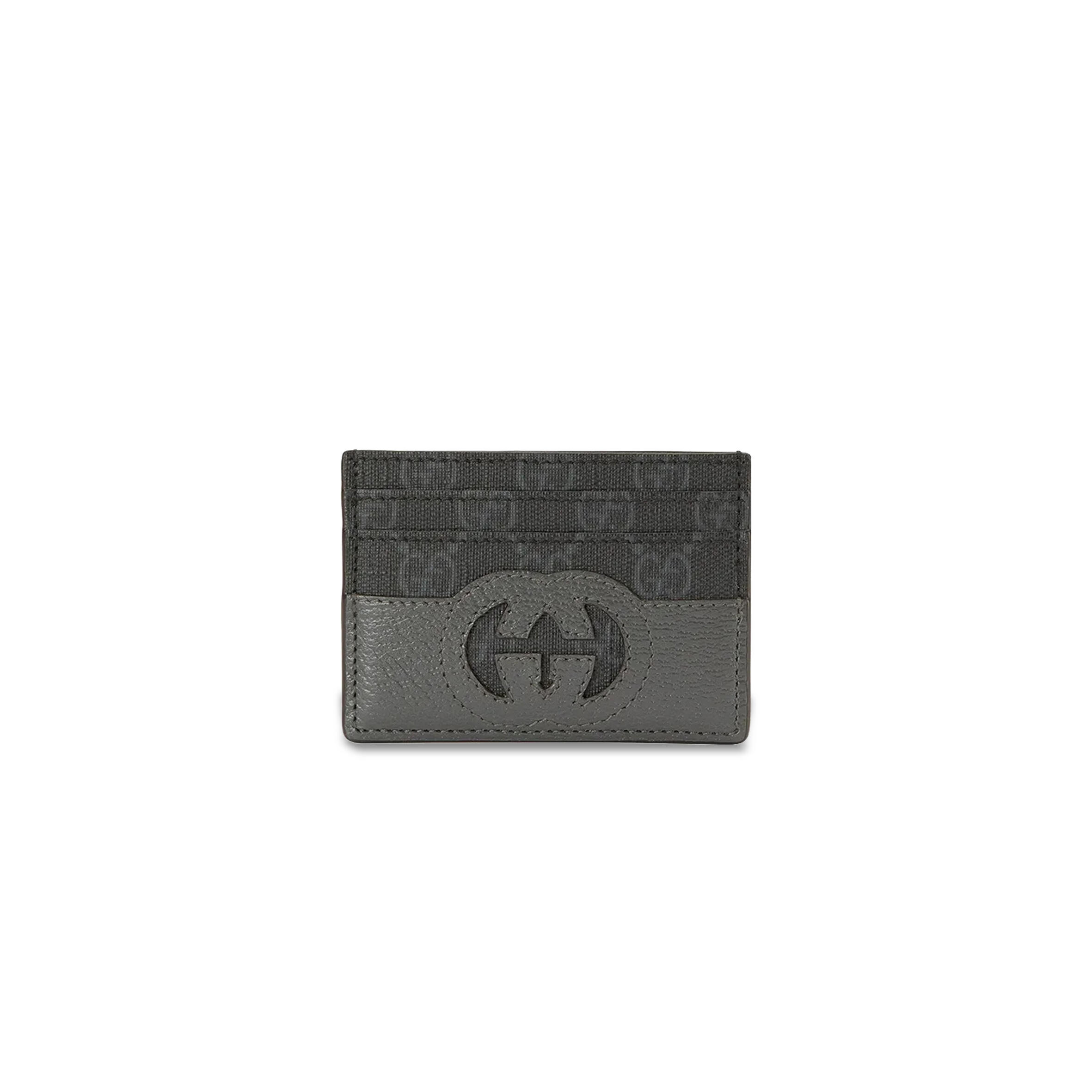 GUCCI CANVAS WITH LEATHER BINDING CARD HOLDER 701425 (10*7cm)
